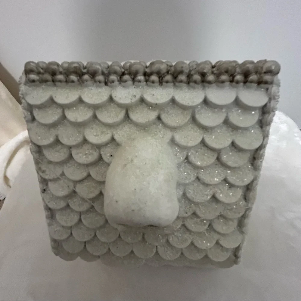 Elegant White and Silver Gingerbread House LED Light Up Christmas Decor